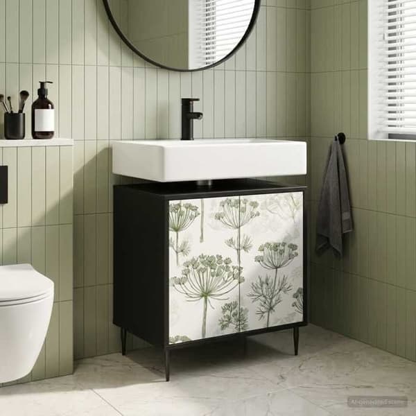 Maison Exclusive - Badeværelsesskab GOTHA Sort eg 60 x 40 x 61 cm