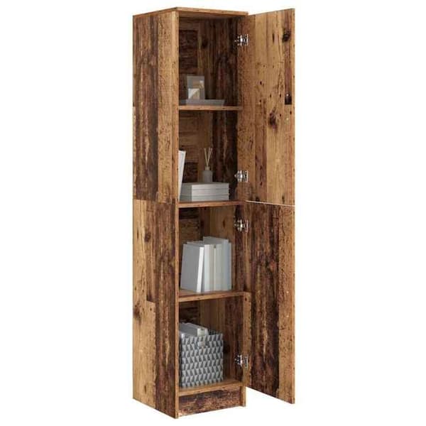 Buffé hög - EXKLUSIVT HUS - Rektangulär modell - Ingenjörsträ - Brun - 35x39x168 cm