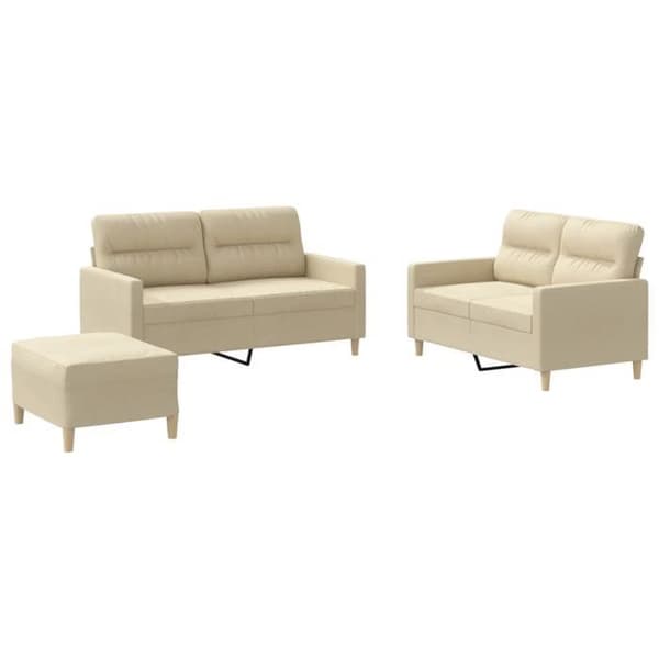 Maison Exclusive - Sæt af 3 sofaer med puder Creme Stof