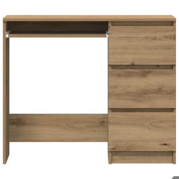 Maison Exclusive - Håndlavet egetræskontor 90x45x76 cm ingeniørtræ Ek