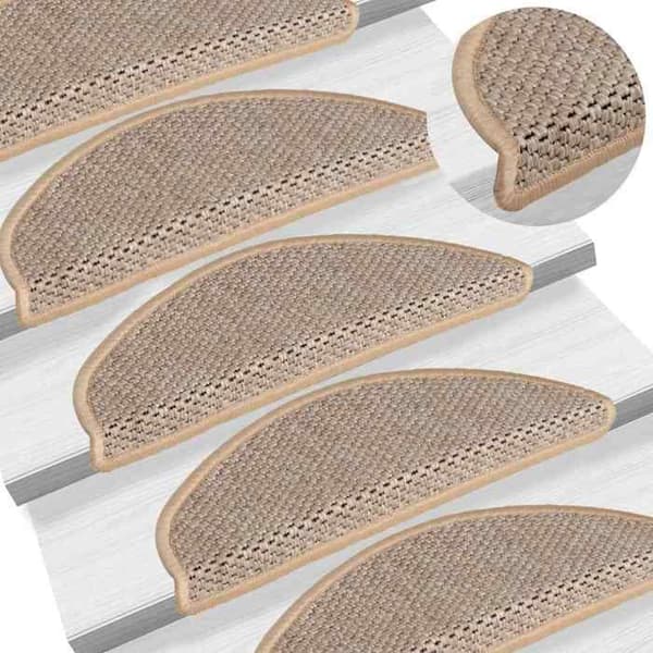 Maison Exclusive - Selvklæbende trappetæpper 15 stk 56x17x3 cm Lys beige