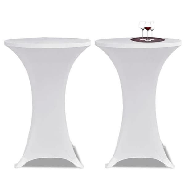 Maison Exclusive - Elastiska bordsöverdrag Ø 60 cm Vit 2 st