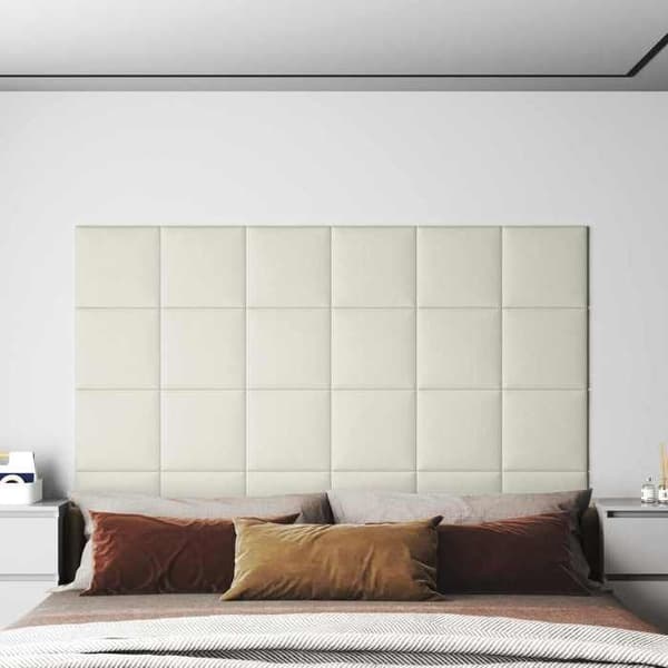 Maison Exclusive - Väggsänggavel 12 pc Kräm Sammet