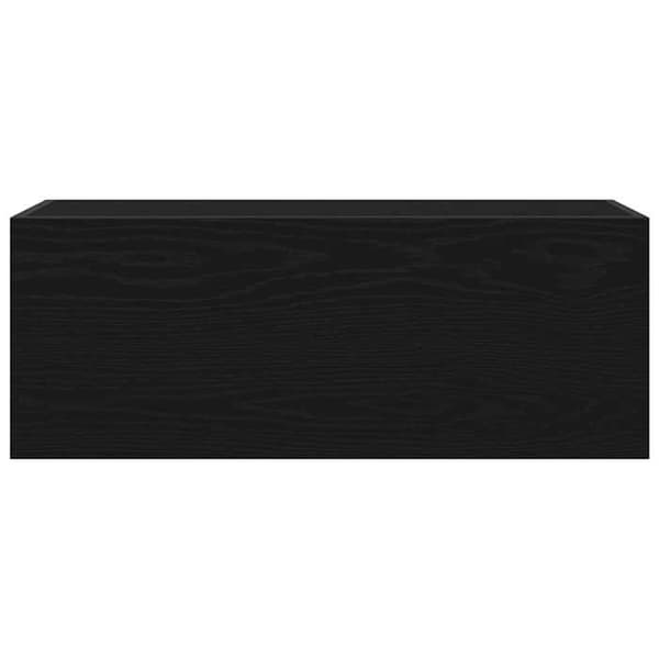 Maison Exclusive - Vægmonteret badeværelsesskab sort 80x25x30 cm ingeniørtræ