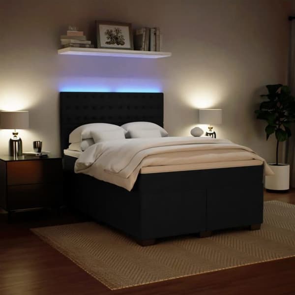 Maison Exclusive - Seng med lameller og madras Sort 140x200 cm Velour