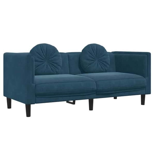 Maison Exclusive - Sofa med puder til 2 personer i blå velour