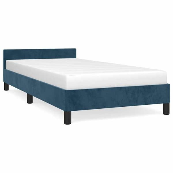 Maison Exclusive - Sängram utan madrass mörkblå 90x200 cm sammet