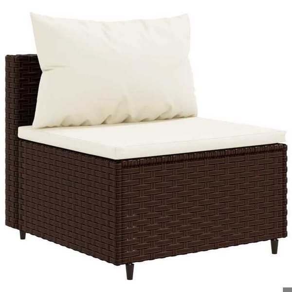 Maison Exclusive - Trädgårdsmöbler 6 delar med kuddar Brun Flätad resin