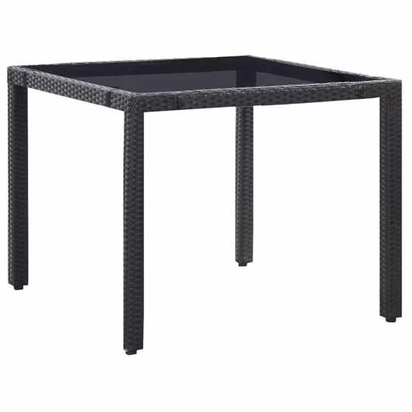 Maison Exclusive - Utomhusmatgrupp 5 delar Flätad resin Svart