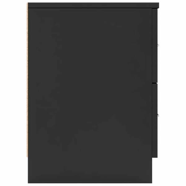 Maison Exclusive - Natbord med 2 skuffer sort 40x36x50 cm