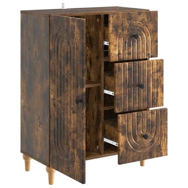 Maison Exclusive - Buffet Røget Eg 66 x 34,5 x 90 cm Ingeniørtræ