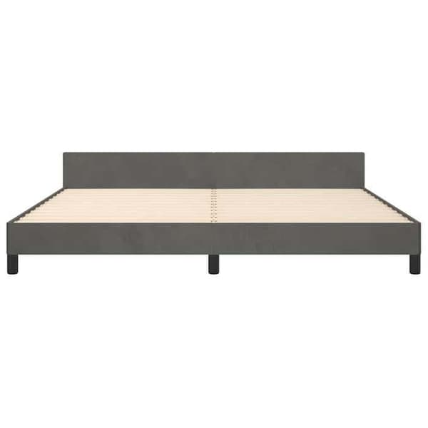 Maison Exclusive - Sängram utan madrass mörkgrå 200x200 cm sammet