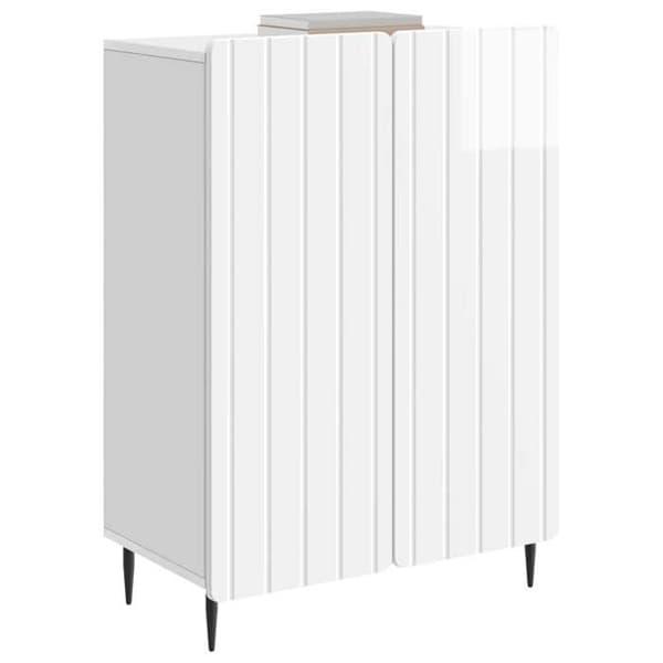 Maison Exclusive - Buffé Vit glänsande 66 x 34,5 x 92 cm Ingenjörsträ