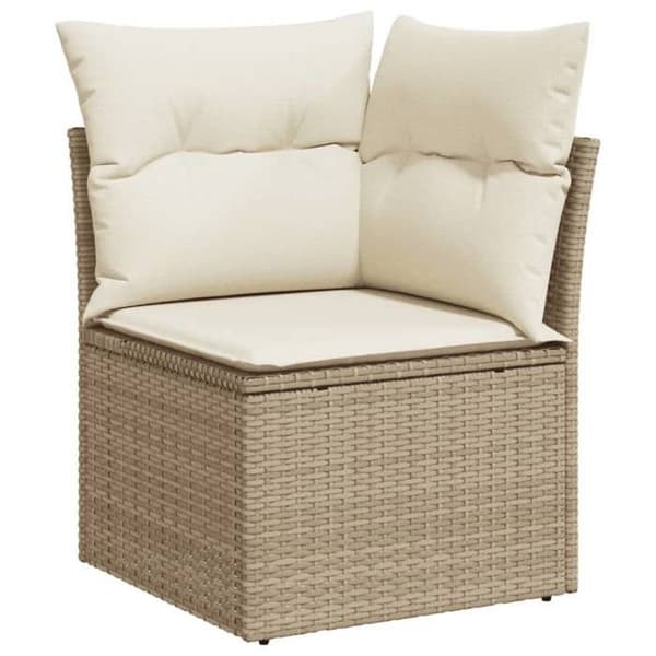 Maison Exclusive - Trädgårdsmöbler med kuddar 8 delar beige flätad resin
