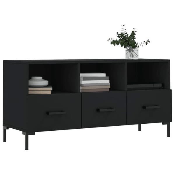 Maison Exclusive - Svart TV-möbel 102x36x50 cm ingenjörsträ