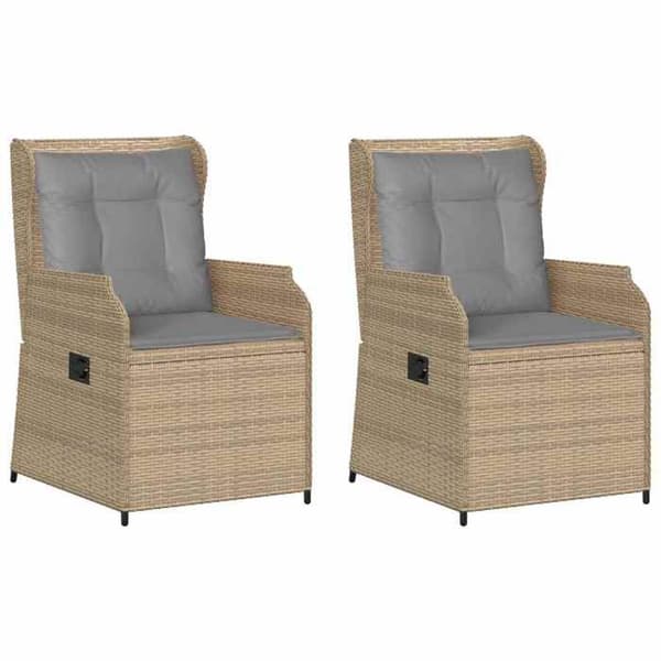 Maison Exclusive - 2 kpl beige polyrottinkinen puutarhapenkkisetti beige