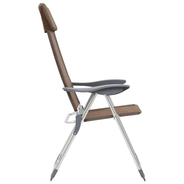 Maison Exclusive - Samling af 2 brune sammenklappelige campingstole i aluminium