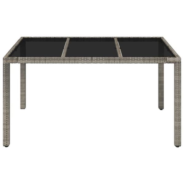 Maison Exclusive - Trädgårdsbord med grått glas ovan 150x90x75cm Flätad resin grå