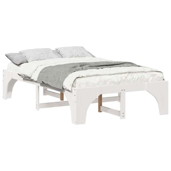 Maison Exclusive - Sängram Vit 120 x 190 cm Massivt trä