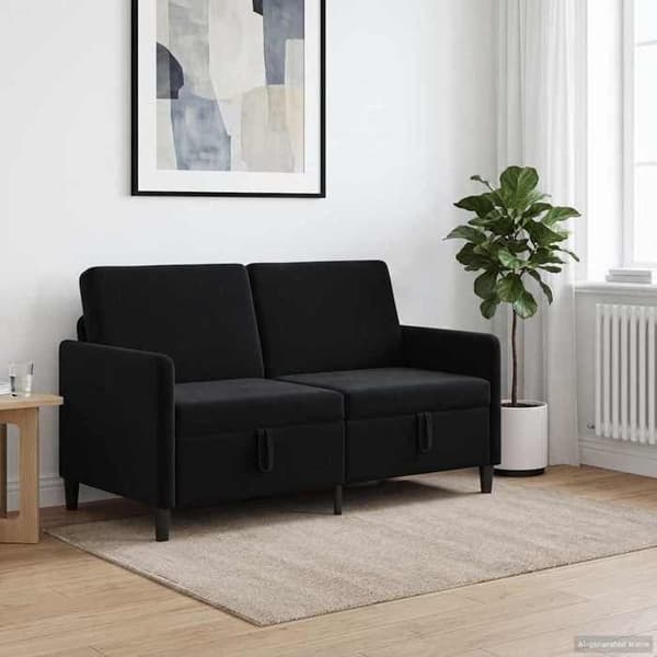 Maison Exclusive - Sofa med opbevaring Sort 152 x 78 x 87 cm Polyester