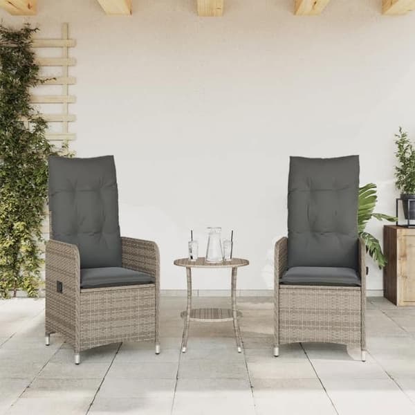 Maison Exclusive - Trädgårdsfällstolar set om 2 och bord i flätad resin