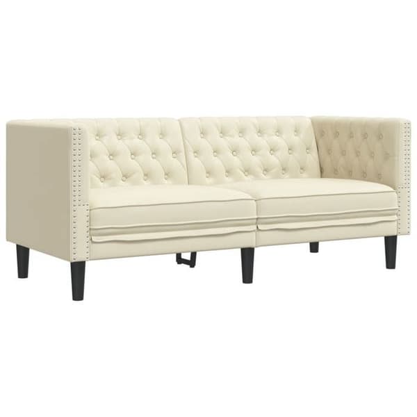 Maison Exclusive - Chesterfield sofa sæt 2 stk creme kunstlæder