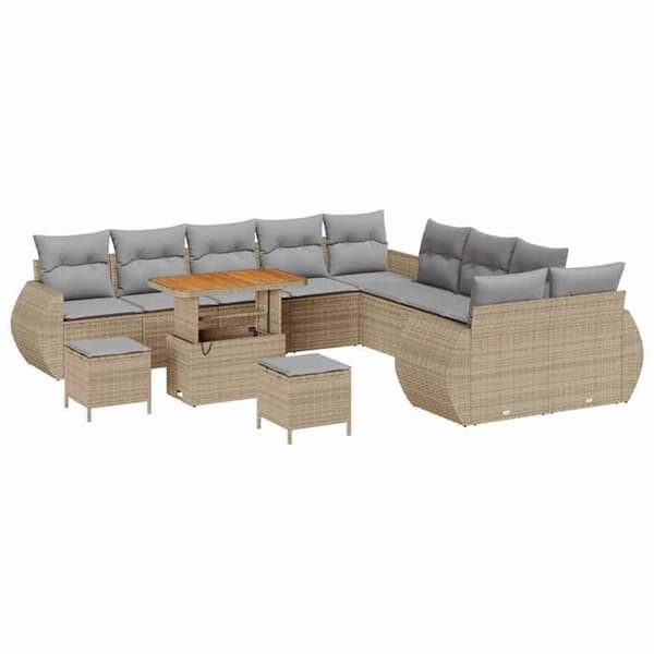 Maison Exclusive - Trädgårdsoffmöbelset 13 pc 13-Sittplatser