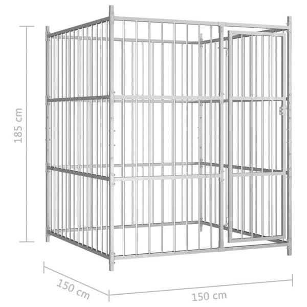 Maison Exclusive - Udendørs hundehus 150 x 150 x 185 cm Silver