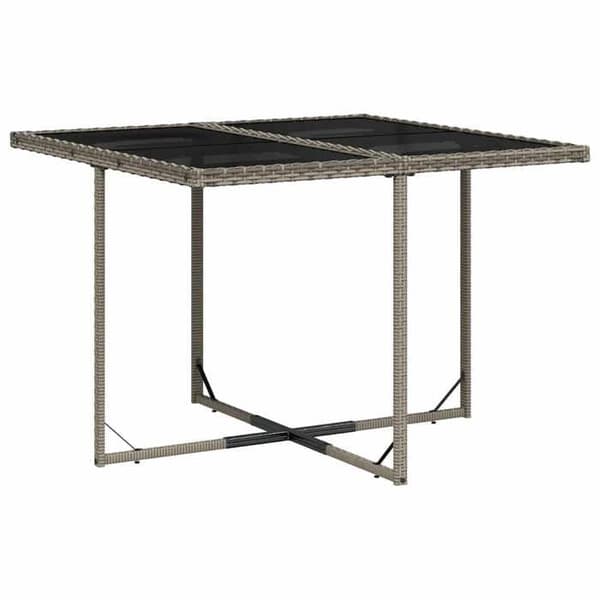 Maison Exclusive - Trädgårdsset 9 delar med grå kuddar i flätad resin