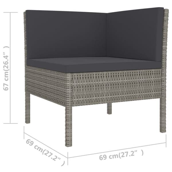Maison Exclusive - Trädgårdsmöbler 6 delar med kuddar i grå flätad resin Grå