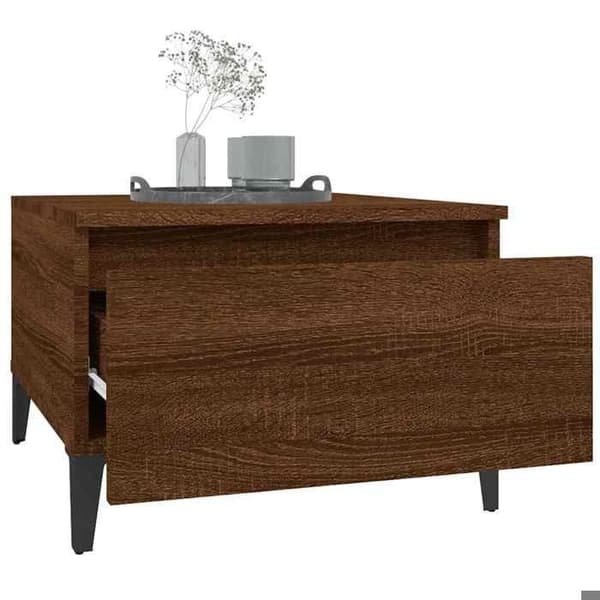 Maison Exclusive - 2 stk. sideborde i brunt egetræ 50x46x35 cm ingeniørtræ
