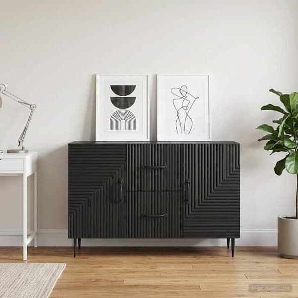 Maison Exclusive - Buffet med skuffe Sort 89 x 34,5 x 60 cm Ingeniørtræ