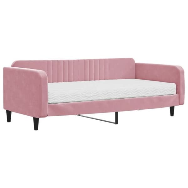 Maison Exclusive - Dagbädd med rosa madrass 100x200 cm sammet Ros