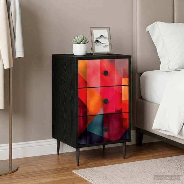 Maison Exclusive - HEESCH natbord i sort eg 36 x 33 x 61 cm