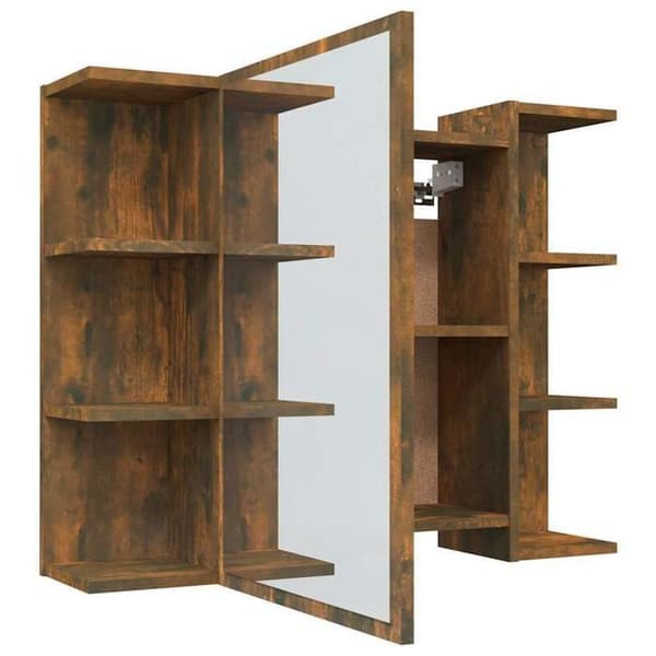 Maison Exclusive - Spejlskab til badeværelse Røget eg 80x20,5x64 cm Træ