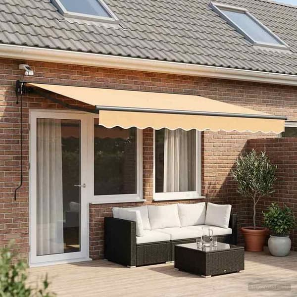 Maison Exclusive - Elektrisk utdragbar markis Sand 4,5 × 3,5 m