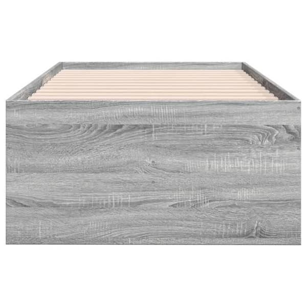Dagseng - EKSKLUSIV HUS - 100x200 cm Sonoma grå - 6 skuffer - Lamelseng - Træ Sonoma grå