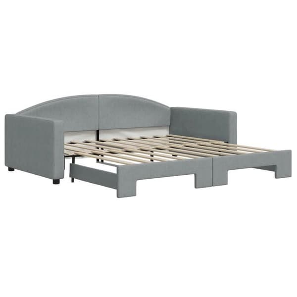 Maison Exclusive - Sovesofa med udtræksseng lys grå 100x190 cm stof