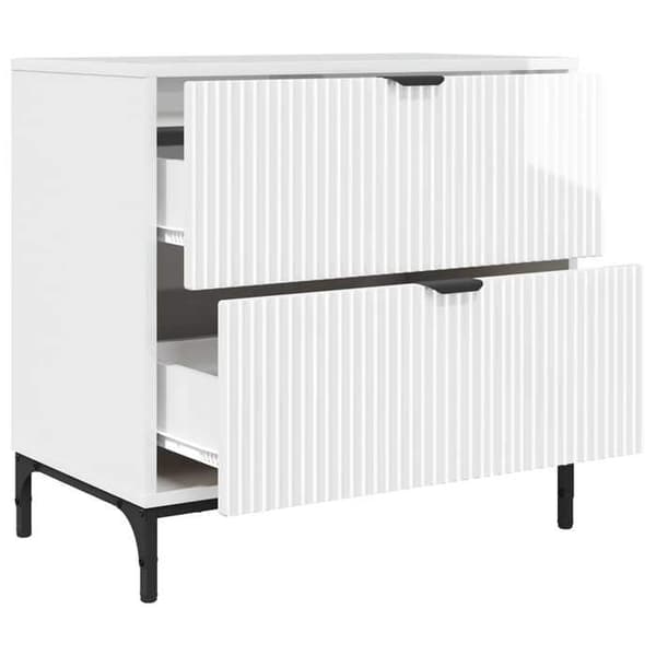 Maison Exclusive - Sängbord Vit glansig 63,5 x 36 x 61 cm Strålande vit