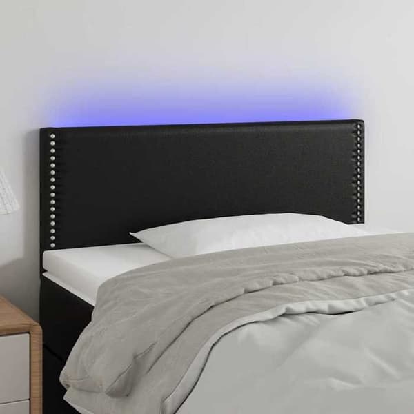 Maison Exclusive - LED Hovedgærde Sort 90x5x78/88 cm Syntetisk Læder Svart