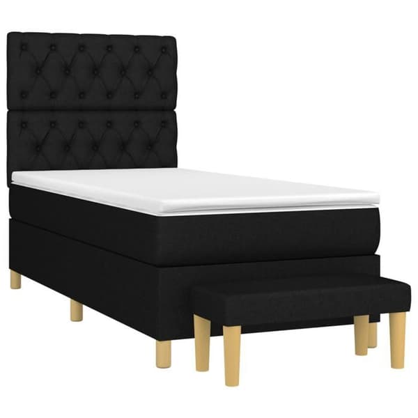 Maison Exclusive - Sängyn levylaitteisto ja musta patja 80x200 cm Kangas