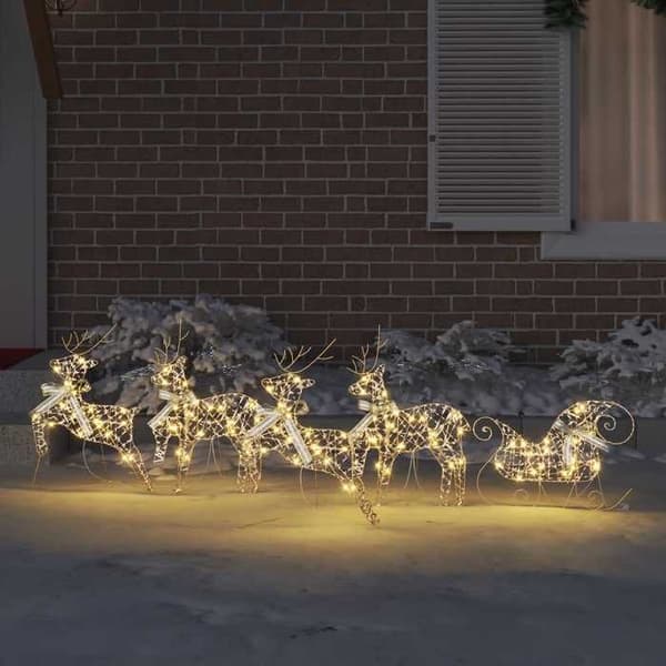 Julepynt - EKSKLUSIVT HUS - Rennes - 40 LED - Guld - USB genopladelig gyllene