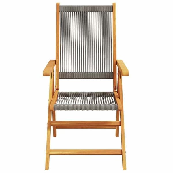 Maison Exclusive - Fällbara stolar (set om 2) i massiv akaciaträ och polypropen grå