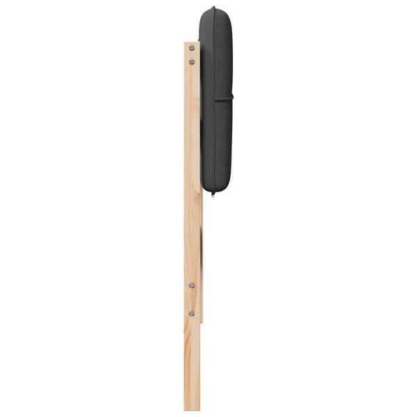 Polstret sengegavl - EKSKLUSIV HUS - Rektangulær - Massiv fyr - 75 cm - Brun og mørkegrå Brun och mörkgrå