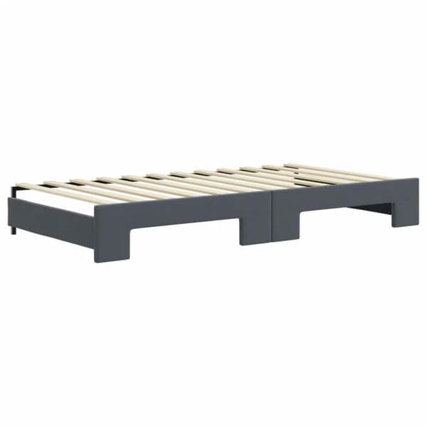 Maison Exclusive - Päivävuode ja vuodevaatteet, tummanharmaa patja 100x200 cm samettia Mörkgrå