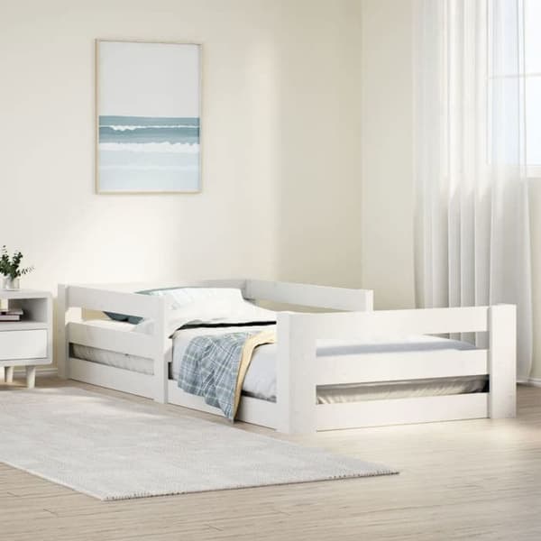 Maison Exclusive - Valkoinen 100x200 cm puusängyn runko ilman patjaa