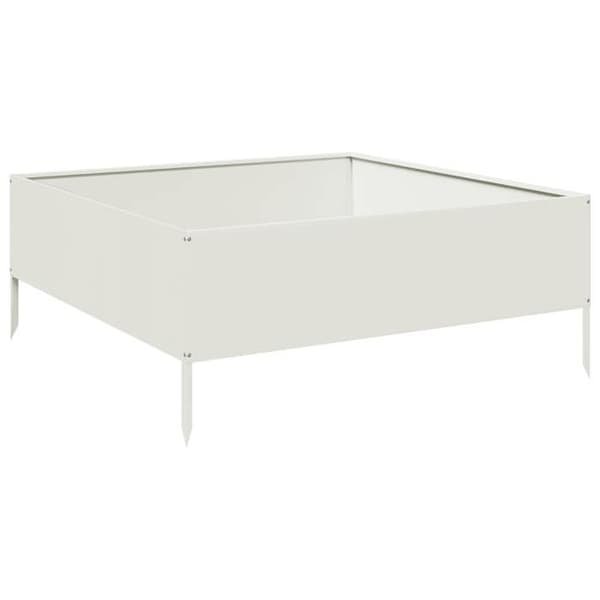 Maison Exclusive - Hævet havebed 100x100x41 cm stål Vit