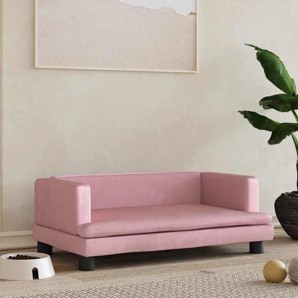 Maison Exclusive - Hundsäng rosa 80x45x30 cm sammet rosa