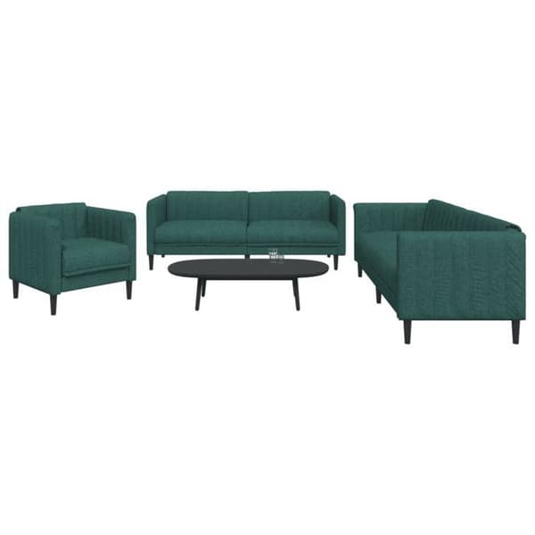 Maison Exclusive - Sæt af 3 sofaer mørkegrøn stof