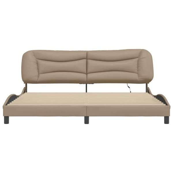 Maison Exclusive - Sengestel med LED uden madras Hvar cappuccino 200x200 cm